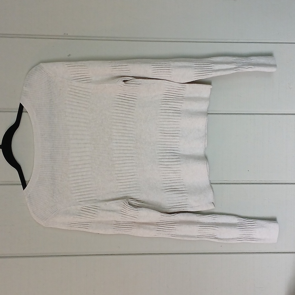 American Eagle Cream Button Down Mixed Ribbed Long Sleeve Cardigan Size XL - Picture 7 of 9